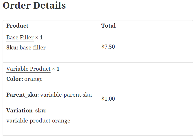 Image: WooCommerce cart view adding SKU to Order Item Meta based on above example