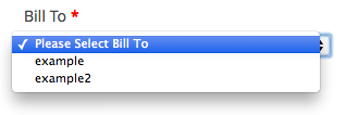 Billing Code Select on checkout page Image: Display of select input on checkout page