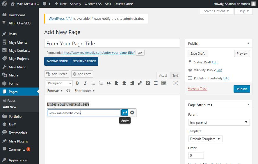 Linking in WordPress Linking in WordPress