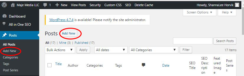 WordPress Post Menu Dropdown WordPress Post Menu Dropdown