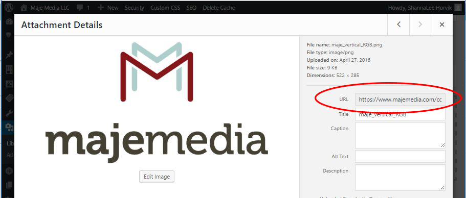 WordPress attachment details URL WordPress attachment details URL