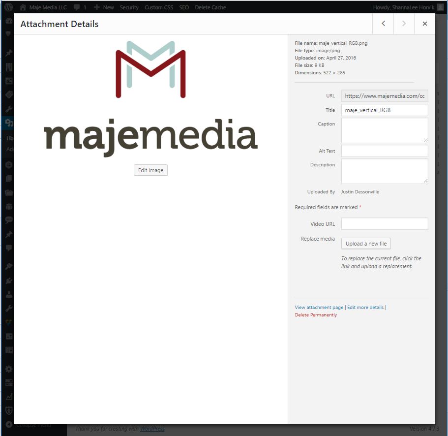 WordPress attachment details WordPress attachment details
