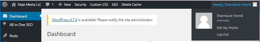 WordPress logout Logging out of WordPress