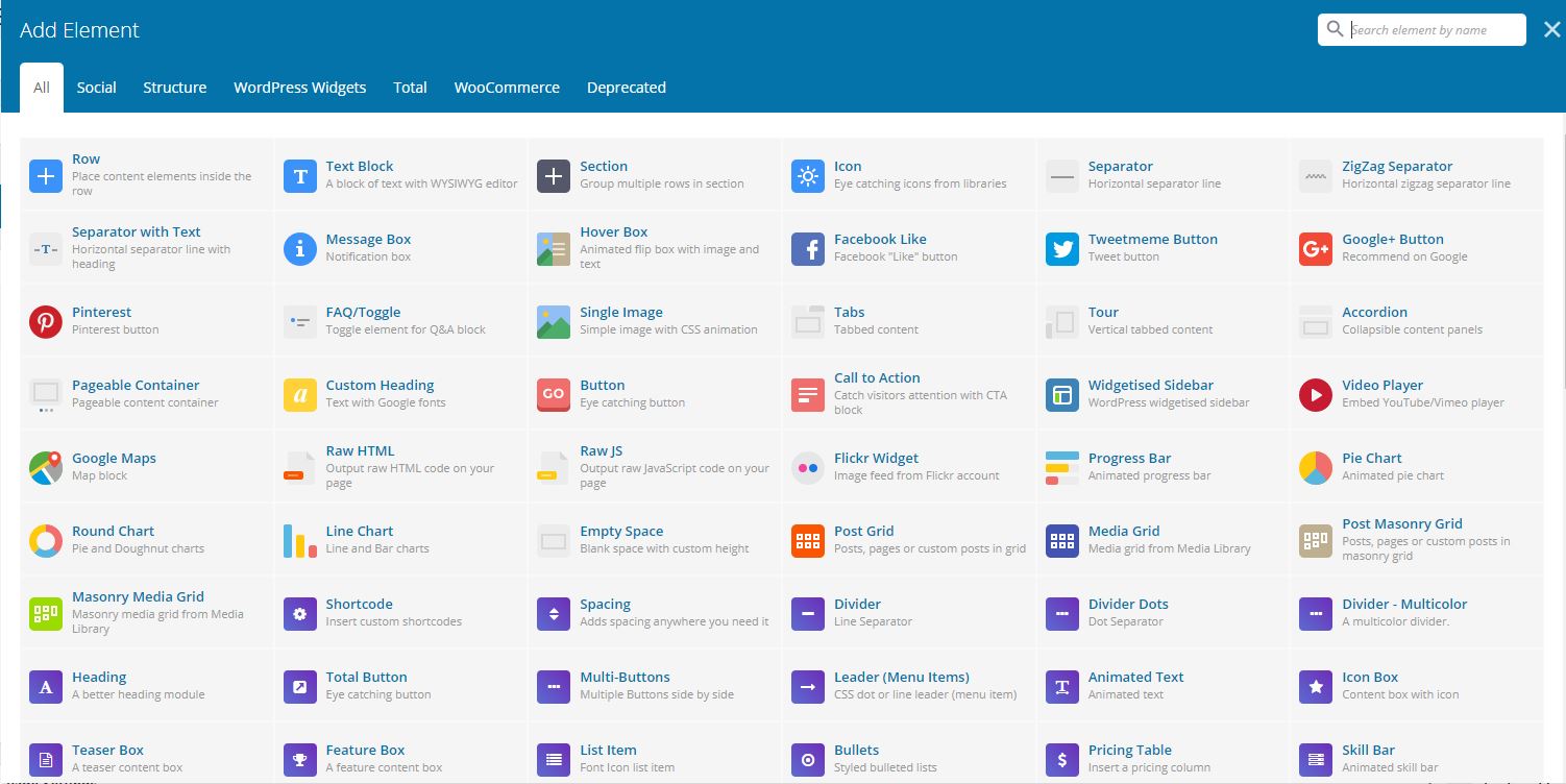 Page Builder Row Element Choices Page Builder Row Element Choices