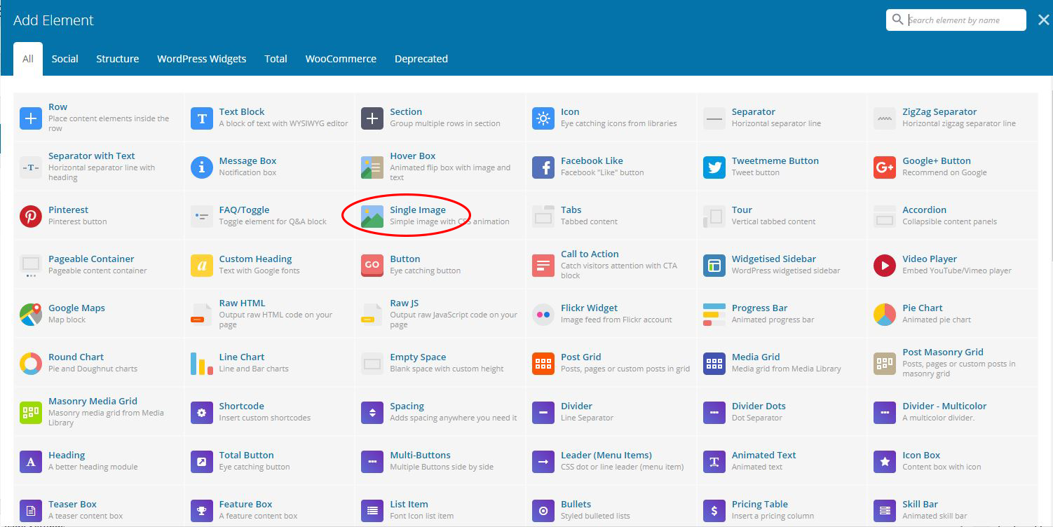 Page Builder Single Image Element