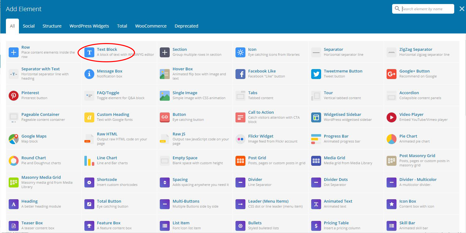 Page Builder Text Element